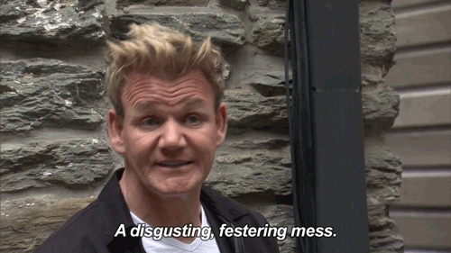 Meme of Gordon Ramsay saying 'A disgusting, festering mess' mocking data privacy with today's regulations
