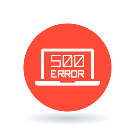 laptop icon with 500 error 