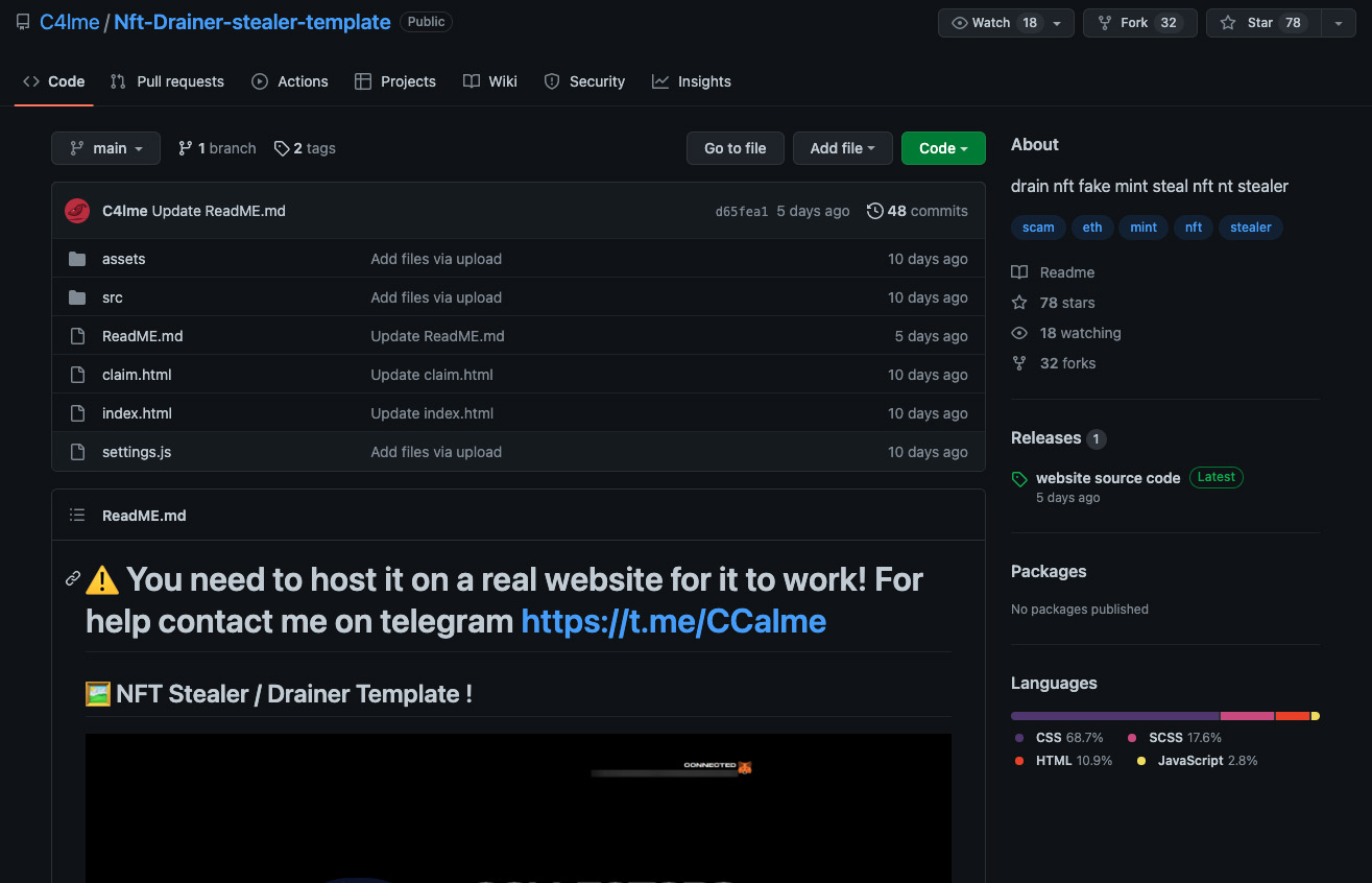 C4lme / Nft-Drainer-stealer-template