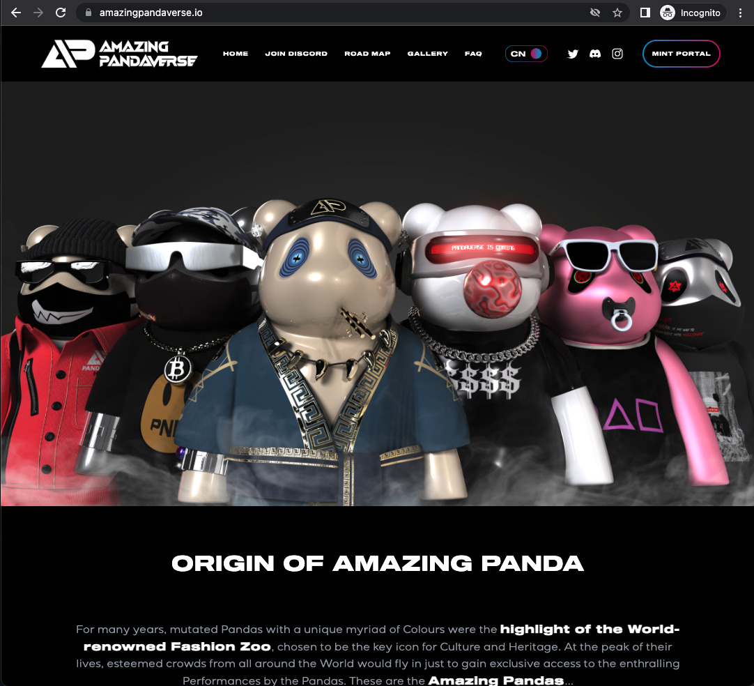 Real Amazing Pandas website