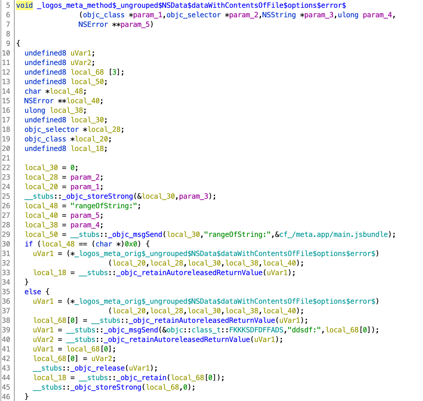 Backdoor code called
