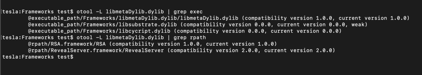 Cycript, Susbtrate and Reveal linked/injected with libmetaDylib.lib