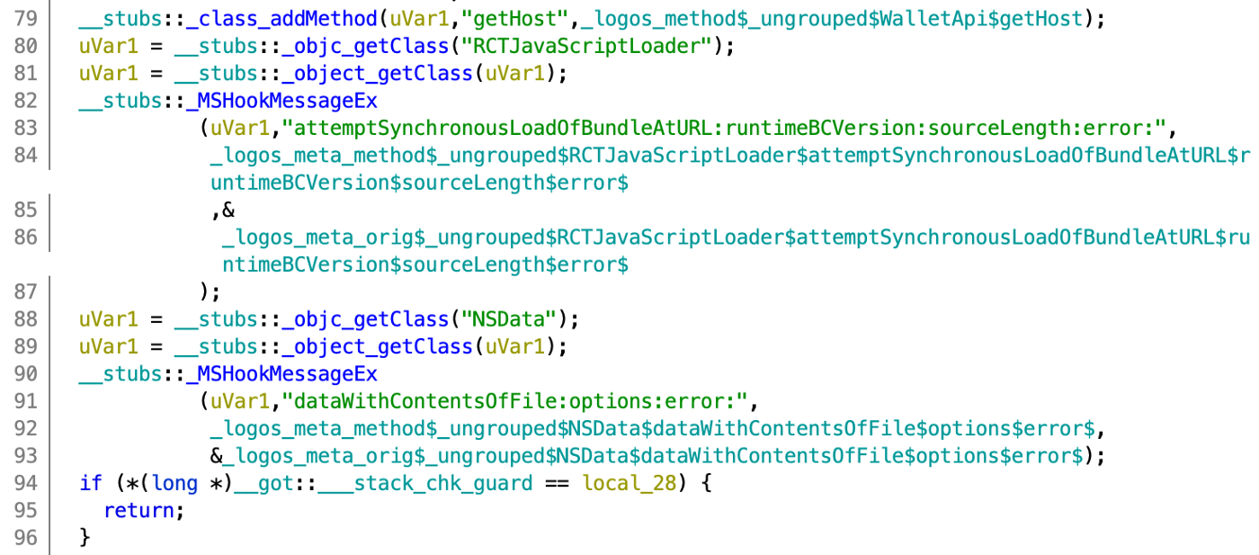Backdoor in imToken wallet