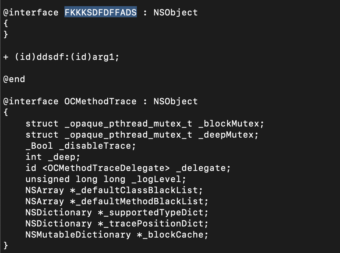 Highlighted weird looking class name