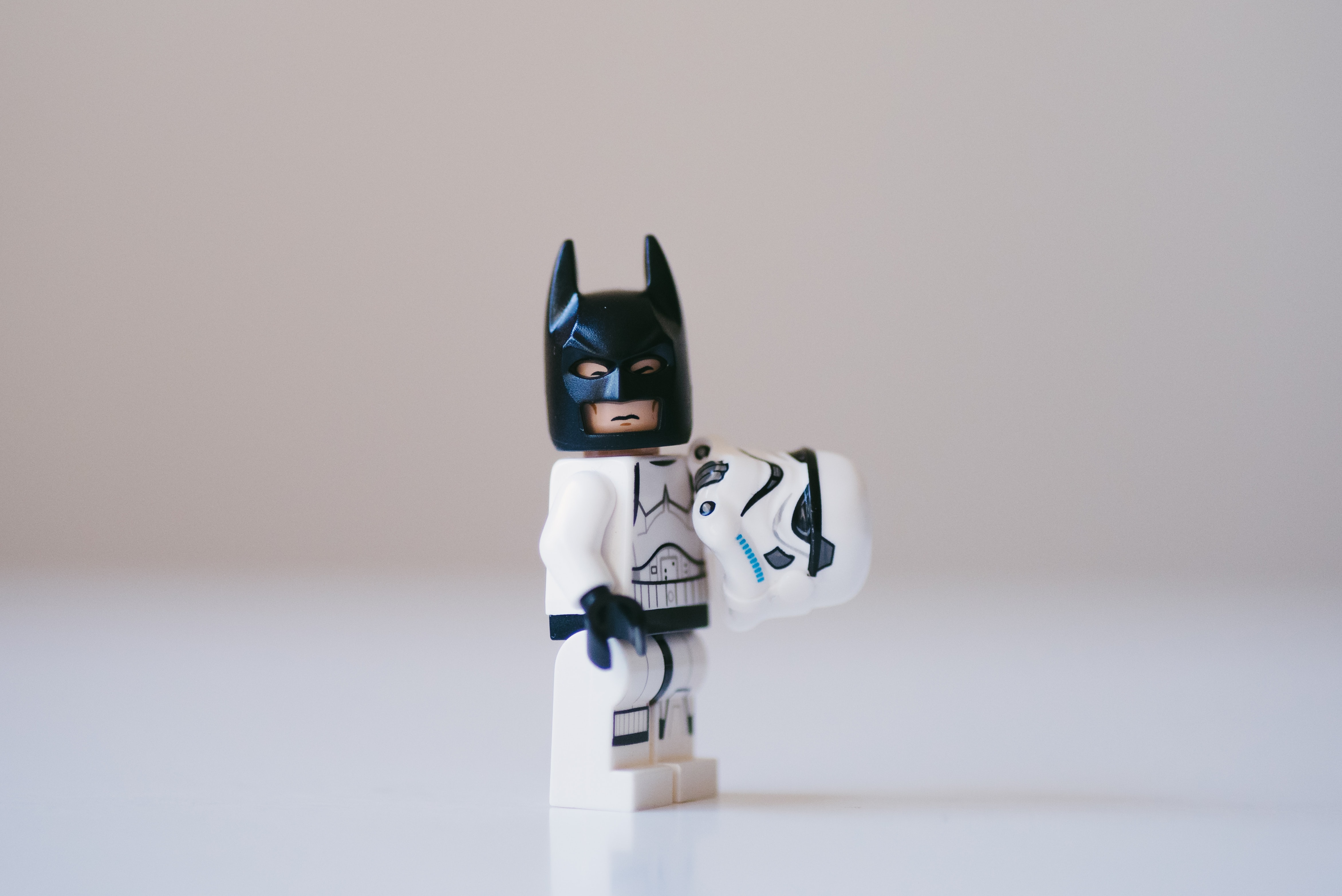 Lego Batman disguised as Lego Stormtrooper